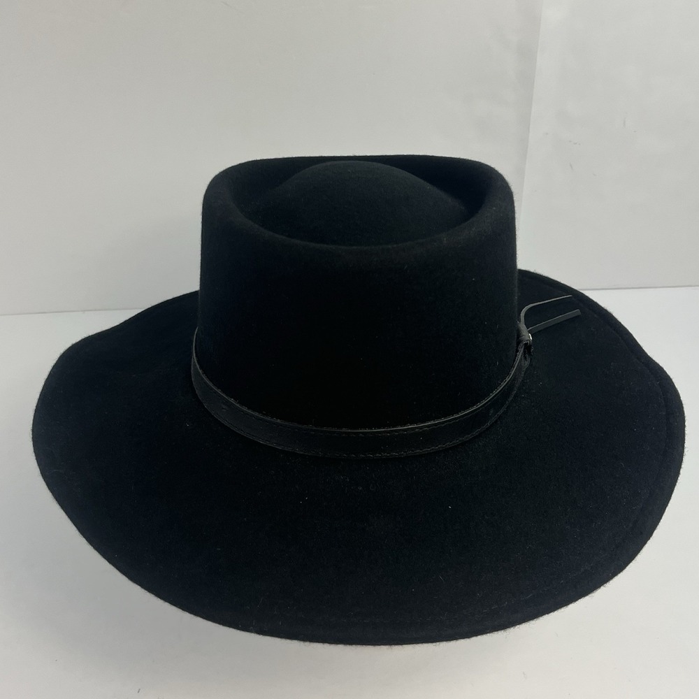 Twister Cowboy Hat Size Medium Black Gambler Wool Crushable Felt